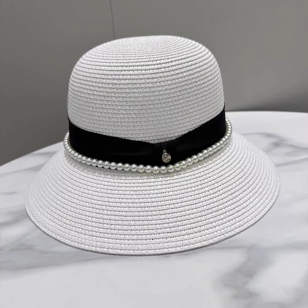 

Соломенная шляпа ins жемчужная буква M шляпа-ведро шляпа рыбака детская весенне-летняя модная универсальная шляпа-панама Adjustable белый