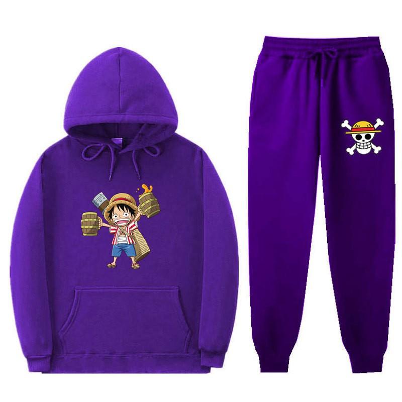Mens Warm Hooded Sweatshirt Set With Printed Design Long Sleeve Top Pants Casual Sportwear Winter