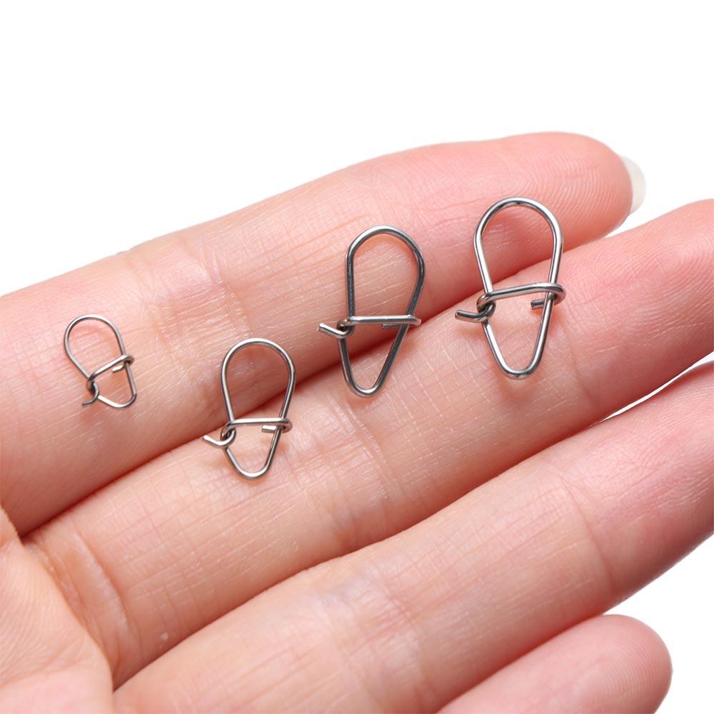 Steel Fishing Hooked Snap Pin Swivel Lure Connector Lures Hooks Clips Fishing Lure Connector
