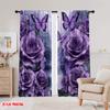 2pcs,2D Plane Printing Pattern Curtains Purple Dreamscape Versatile 100% Polyester (without Rod) Versatile All Ldeal for
