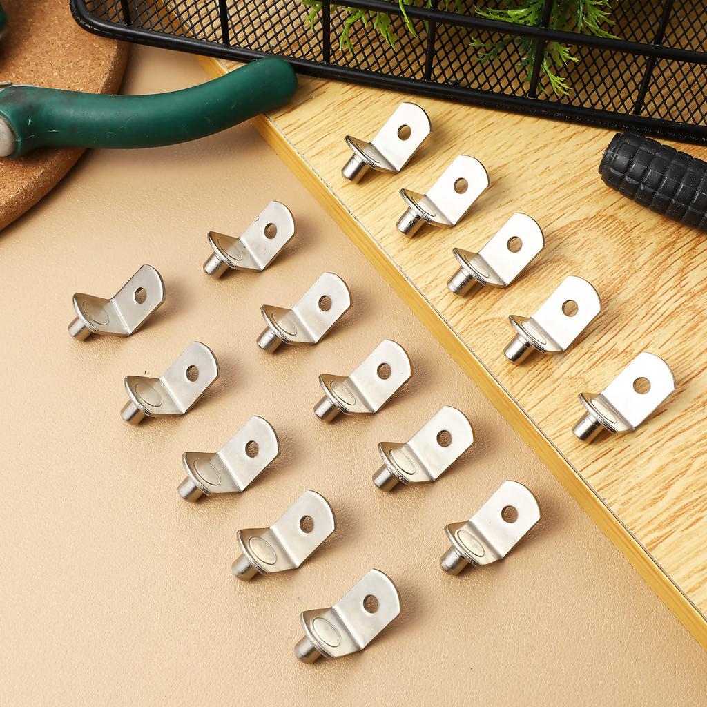 20Pcs Robust L-Shaped Shelf Support Brackets Iron Cabinet Pegs for Bookcase Kitchen Closet Office Shelving Units Shelf Holders