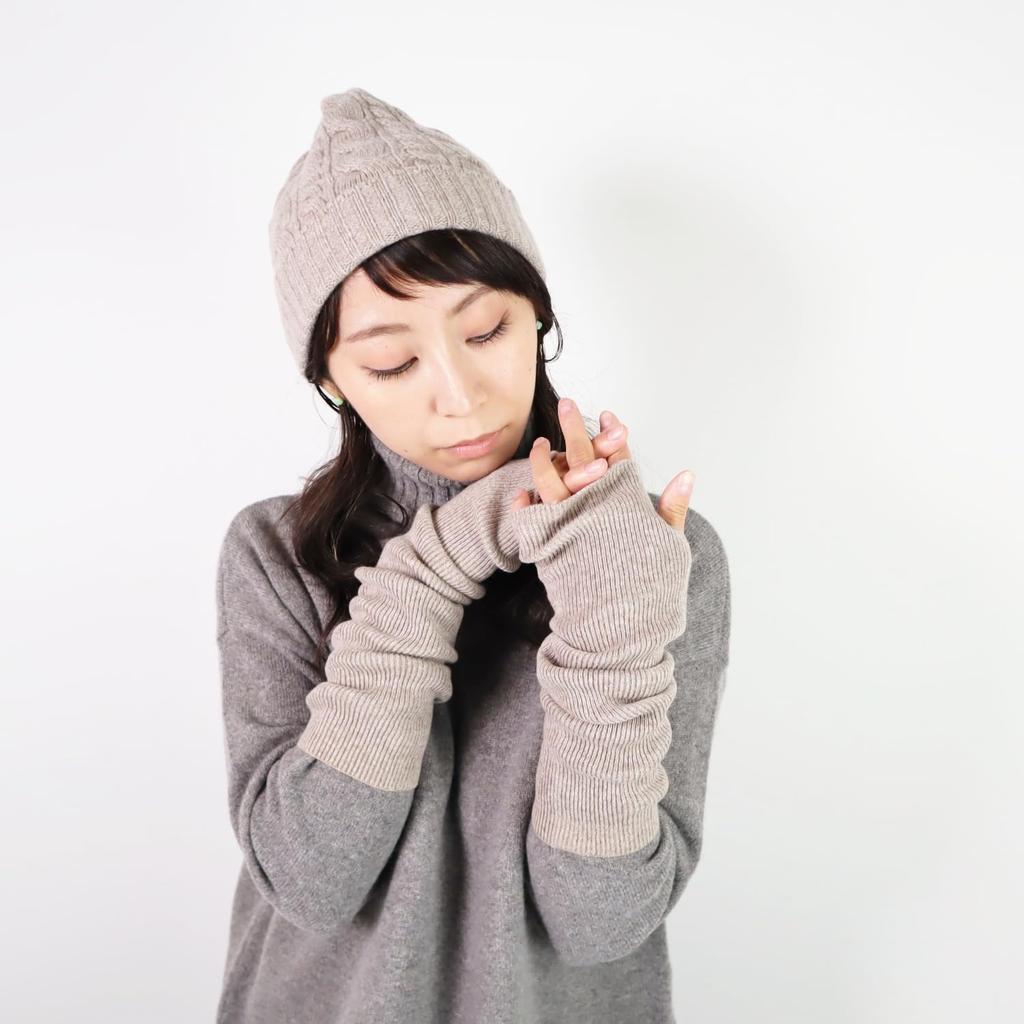 Prodigal Cashmere Long Arm Warmers for Women Sand 100% (Free Size, Beige)