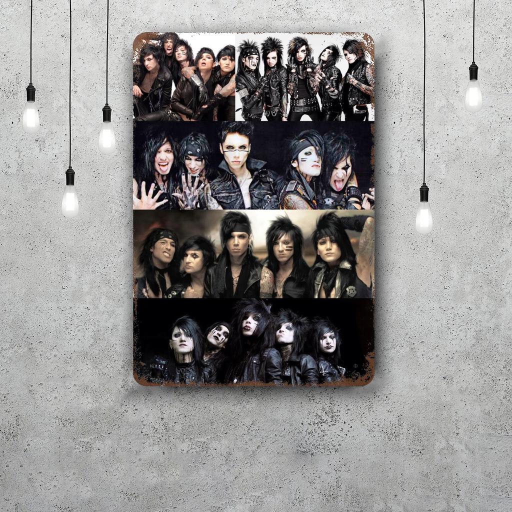 Poster Decorativo Black Veil Brides Segno di Latta Vintage Segno Metallico Placca Decorativa per Pub Bar Man Cave Club Decorazione Murale