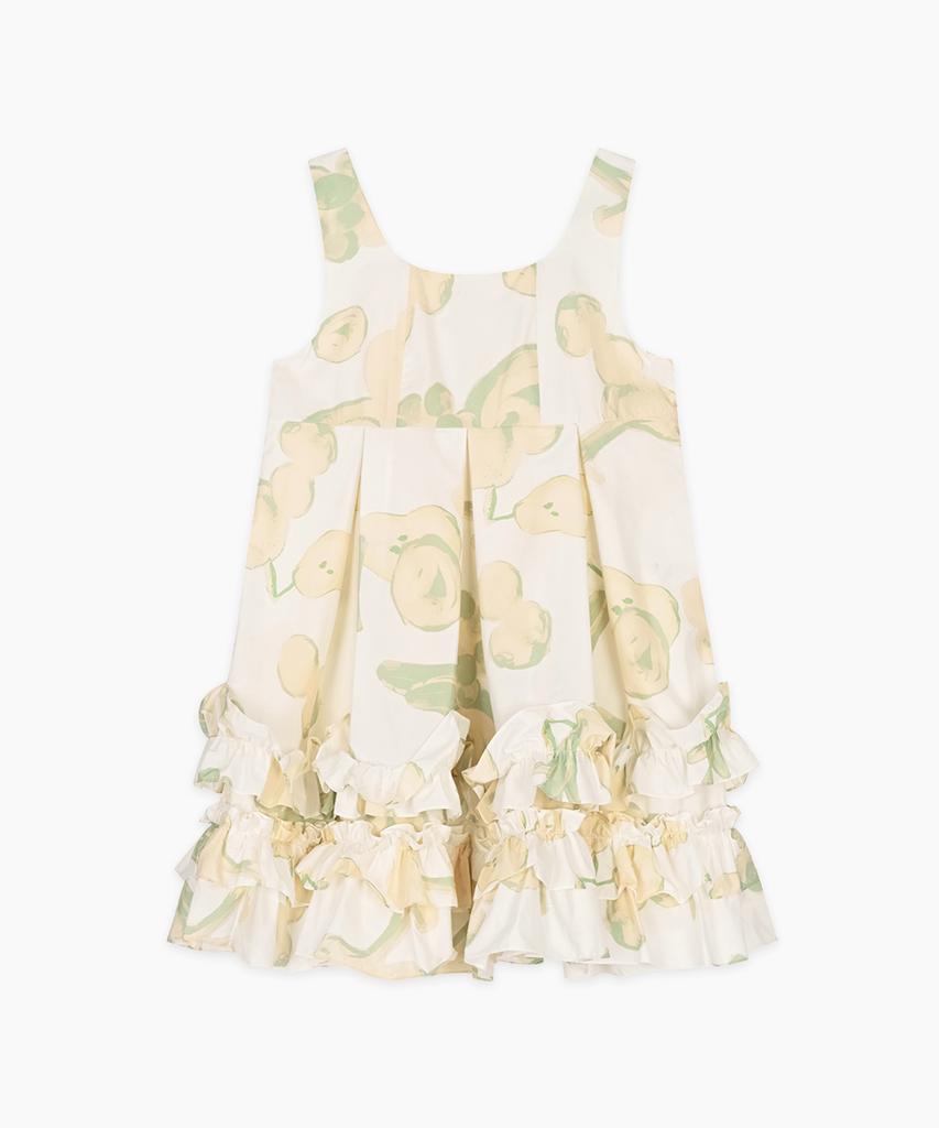 Sinun Frill Sleeveless Dress (Green Mix)