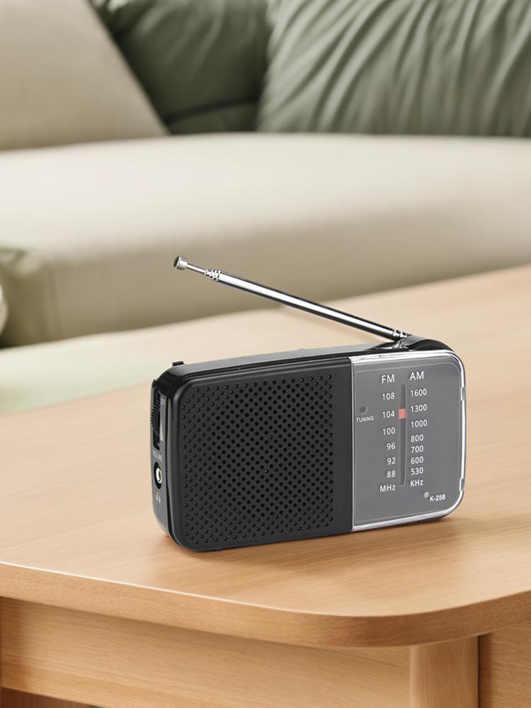 Portable Radio with Speaker Battery Powered Radio with Strap Small Radio Telescopic Antenna for Running Cycling