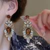 Super Flash Crystal Retro Ethnic Style Earrings, High-End Female Exaggerated Long Earrings, Ear Jewelry
