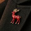 Reindeer Shape Brooch Christmas Pin, Rhinestone Elk Lapel Sweater Pin Cardigan Coat Suits Accessories, Jewelry Gift for Xmas Lightweight