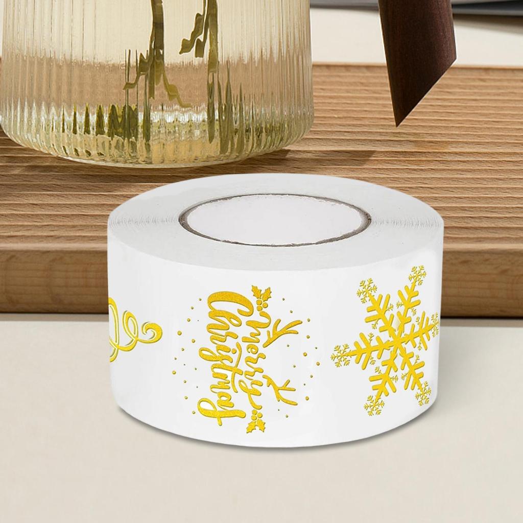 500 Sheets/roll Christmas Card Stickers Merry Christmas Label Stickers Self-adhesive Snowflake Tree Thin Decals For Envelopes