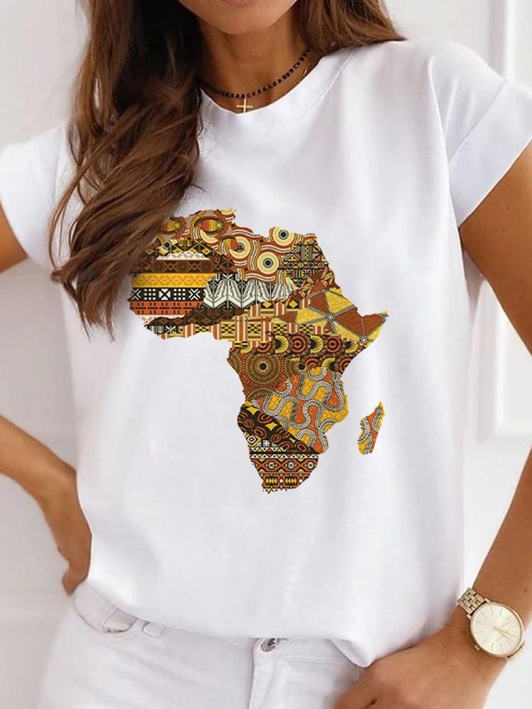 New African Funny Streetwear Fashion Girls TShirts Harajuku White Clothing Short Sleeve Summer Tees Casual FeUnisex ONeck Tops