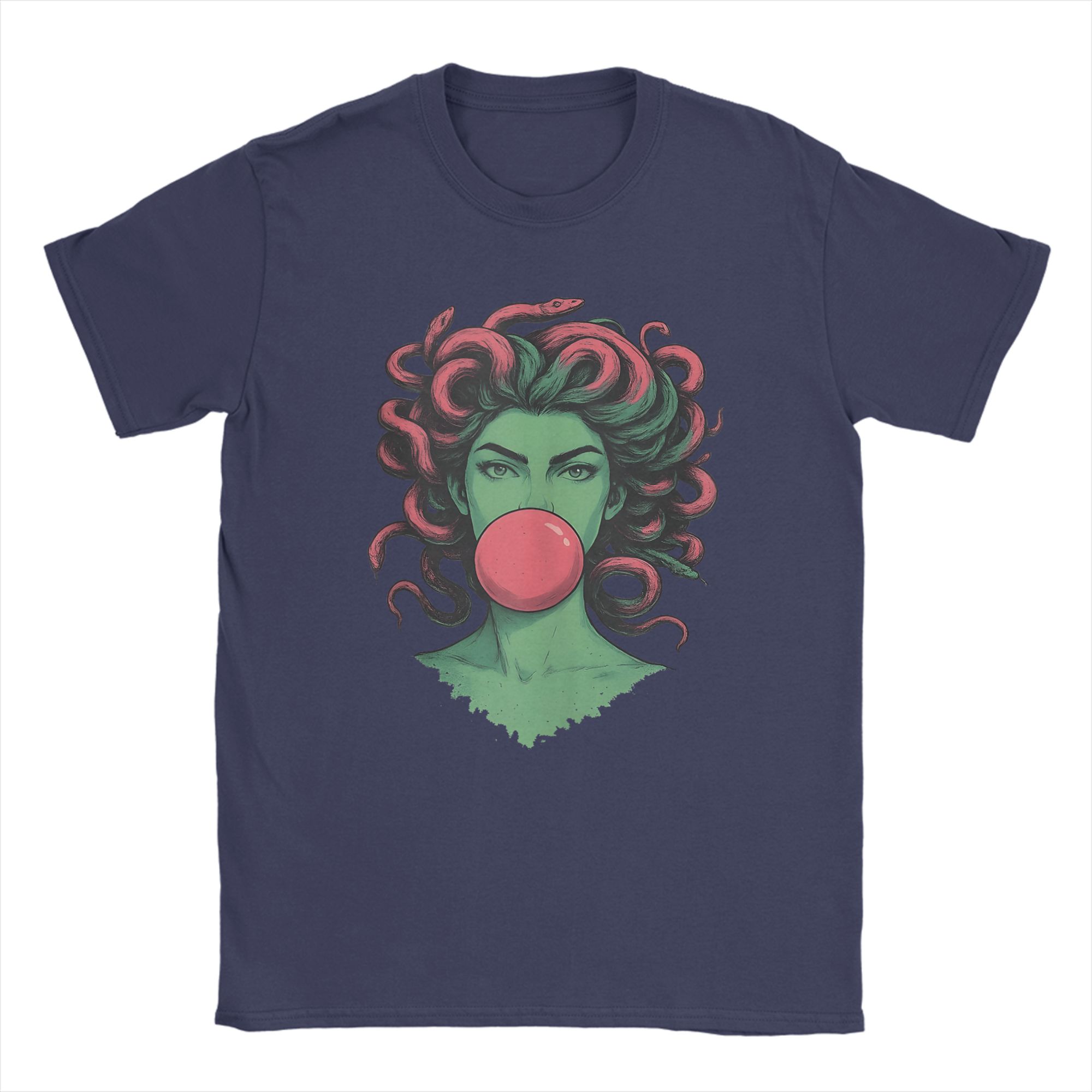 

Medusa Bubblegum Mythological Snake Hair TShirt Summer Cotton TShirts For Unisex Fashion Design Tee Shirt Short Sleeve Tees 3XL