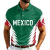 Men's Casual Short Sleeve Shirt with Mexico Print Quick Dry Lightweight Mesh Breathable for Summer Sports
