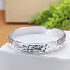 Zuyin 999.9 Retro Smooth Handmade Hammer Pattern Solid Bracelet, Zuyin Ethnic Style, Male and Female Personality, Small and Popular Hand