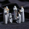 Indoor Holiday Home Decorations 8 Pcs Resin Nativity Figurines Set, Christian Scene Figures, Faith Based Christmas Religious Tabletop