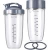 7 Pieces Nutribullet Blender Cups & Blade Replacement Set 32oz Huge Cup with 1 Flip-Top To-Go Lid and 1 Lid Ring & Premium Extractor Blade with