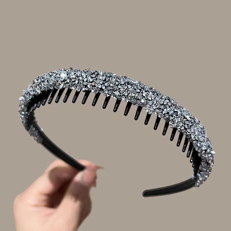 Full Diamond Headband with Toothed Anti-slip Hairband Fashion Women's Hair Accessory