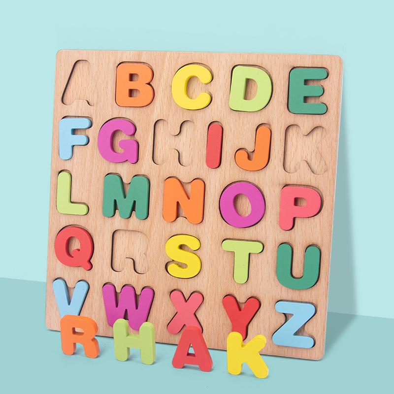 Children's 3D Number & Letter Puzzle Board - Educational Shape & Color Matching Toy