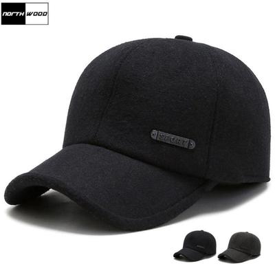 Solid Winter Baseball Cap For Men Sport Earflaps Keep Warm Snapback Hat Male Casquette Homme Trucker Caps Dad Hat