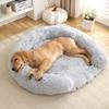 New Round Plush Pet Bed - Winter Warm Dog Cat Bed with Long Fur Cozy Sleeping Mat Cushion for Small Medium Pets