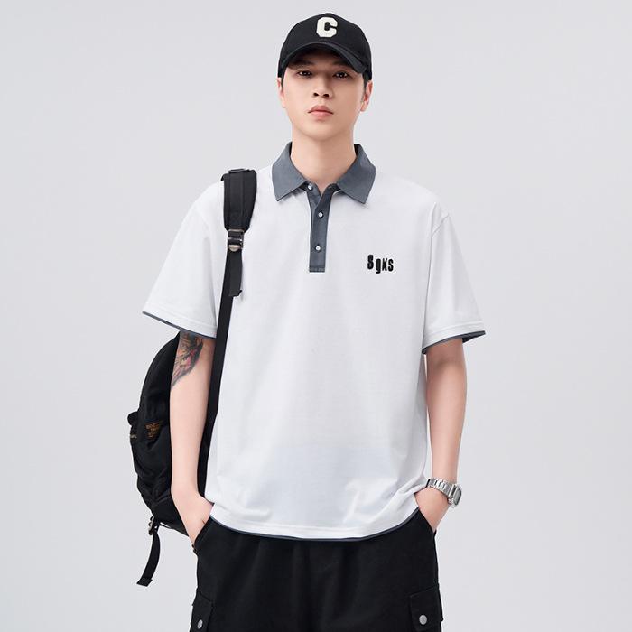 Обновленная летняя футболка Удобный крой Лацкан Короткий рукав POLO Топ Футболка 4XL