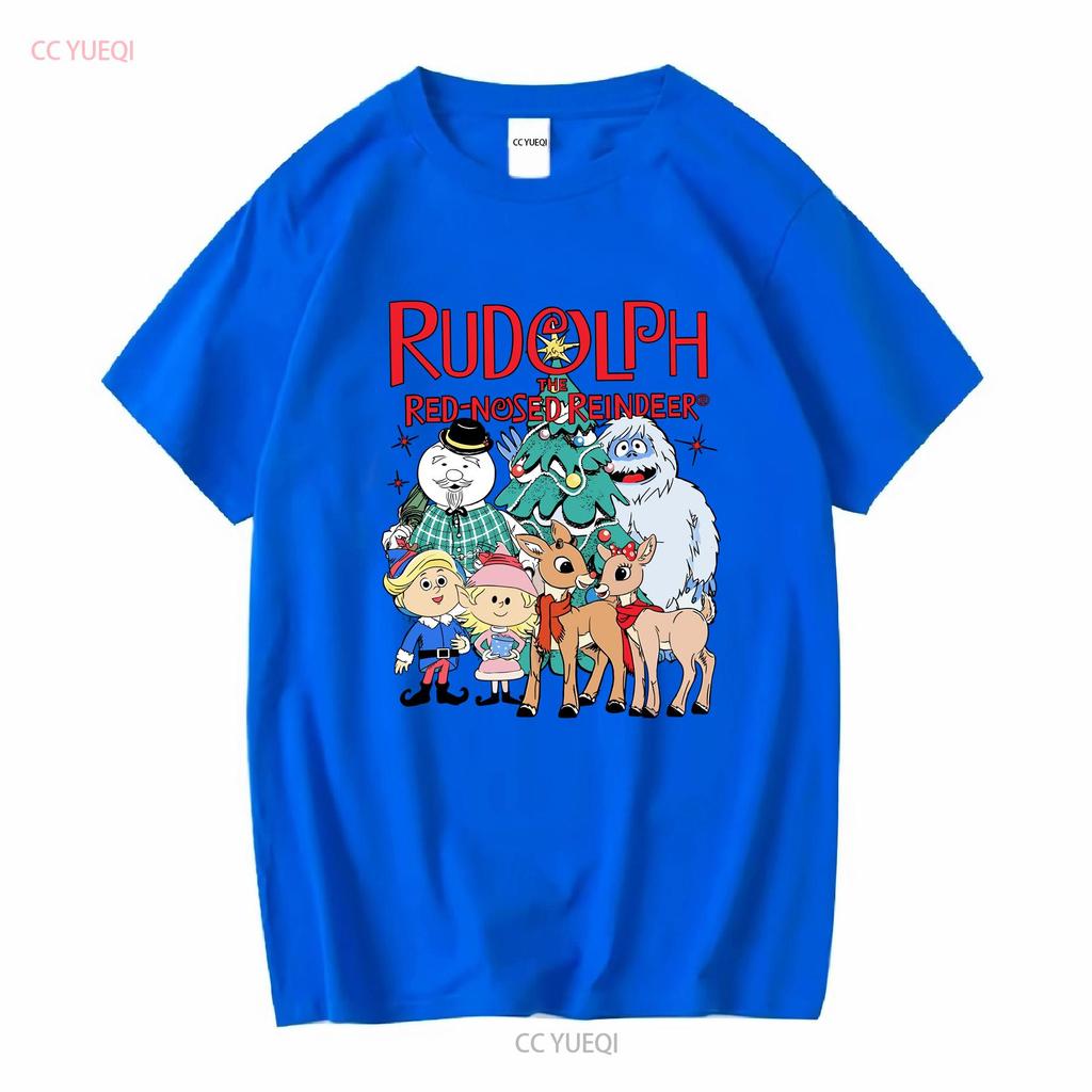 Rudolph The Red Nosed Reindeer Christmas T Shirt Vintage Movie Cute long or short sleeves vintage Washed Versatile graphic
