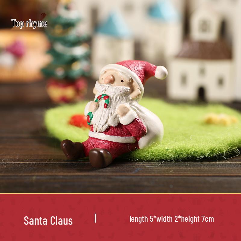 Handbemalte Harz Santa Claus Zakka Ornament für Desktop Mikro-Landschaft Dekoration