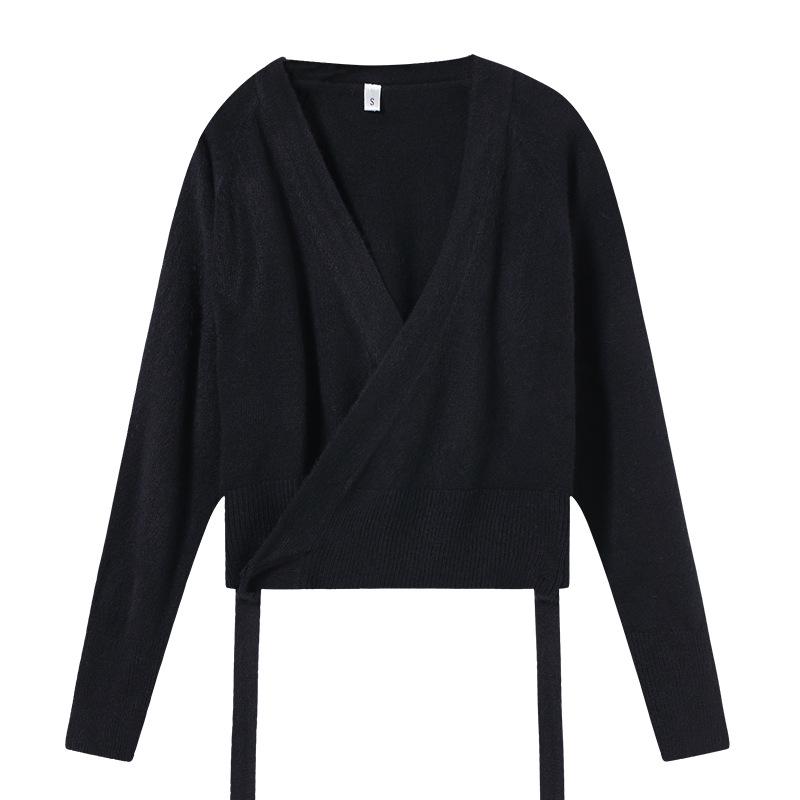 

Жіночий кардиган-шаль з довгим рукавом для танців - Светр для балетної практики на осінь/зиму L (125-135cm)