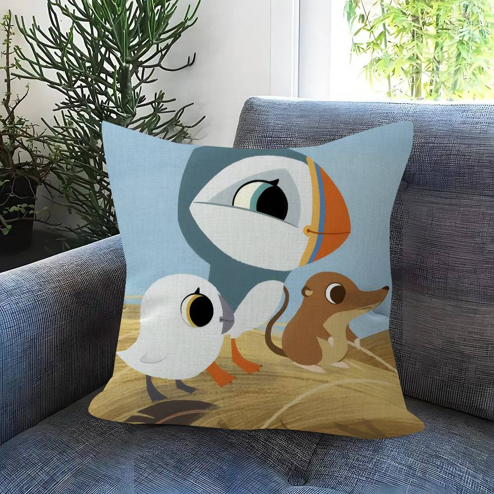 Cartoon P-P-Puffin Rock Pillow Gift Home Office Decoration Bedroom Sofa Car Cushion Cover Case 45X45