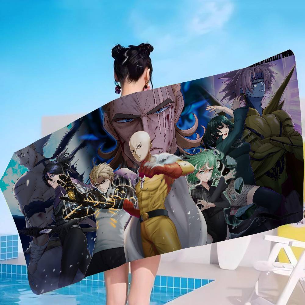 Anime One Punch Man Microfiber Beach Towel Absorbent Quick Dry Soft Yoga Swimming Resort Mountain Climbing Towel