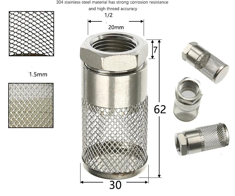 304Stainless Steel Female Thread Filter Agriculture Irrigation Mesh Filter Water Pump Hose Mesh Filter Aquarium Fish Tank Filter