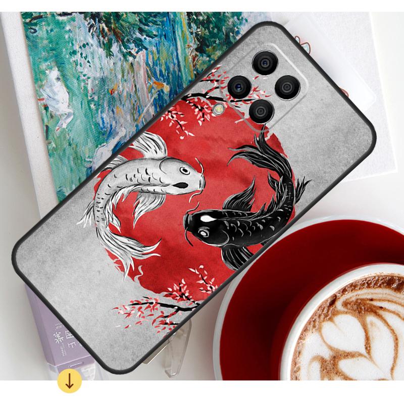 Koi Fish Yin Yang Case For Samsung Galaxy M15 M21 M31 M55 M56 M36 M16 M06 M13 M33 M53 M12 M32 M52 M14 M34 M54