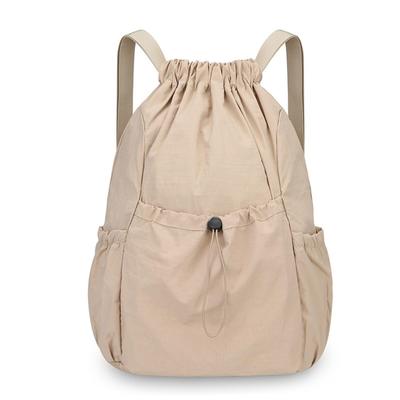 Harujio Lightweight Day Gym Korean Popular Knapsack, Stylish, Women's, Adult, Backpack, Bag, Sub-Bag, Sack, Backpack, Black, Beige, Brown, Natural,