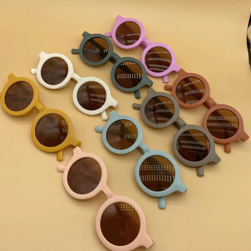 New Children Sunglasses Circular Shading Kids Sun Glasses UV Protection Retro Baby Po Catwalk Glasses