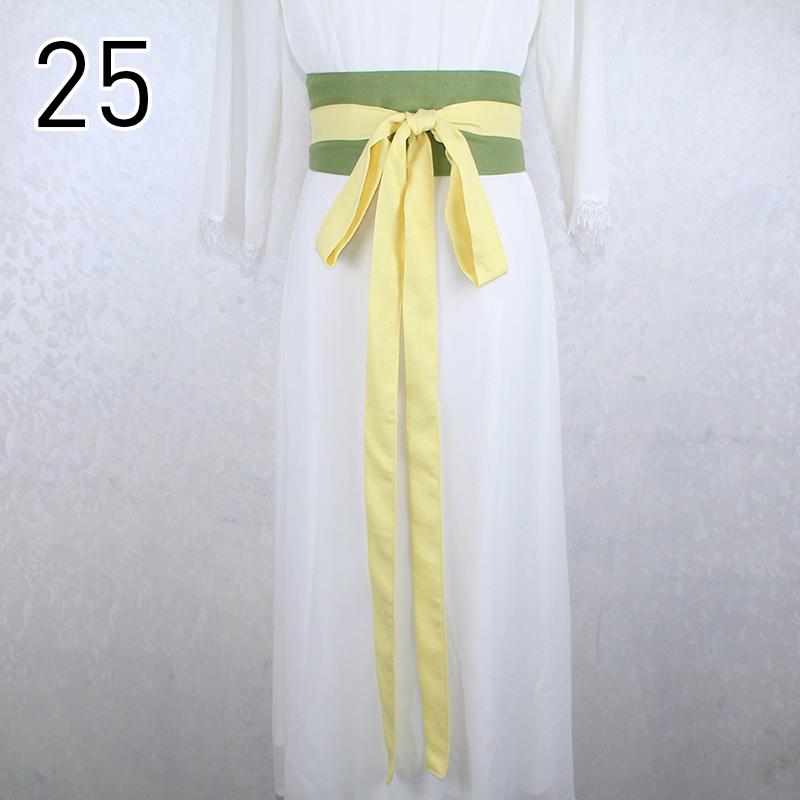 360cm Traditional Chinese Hanfu Waist Belt Cotton Linen Long Silk Sash Antique Elegant Solid Color Dress Decor for Women