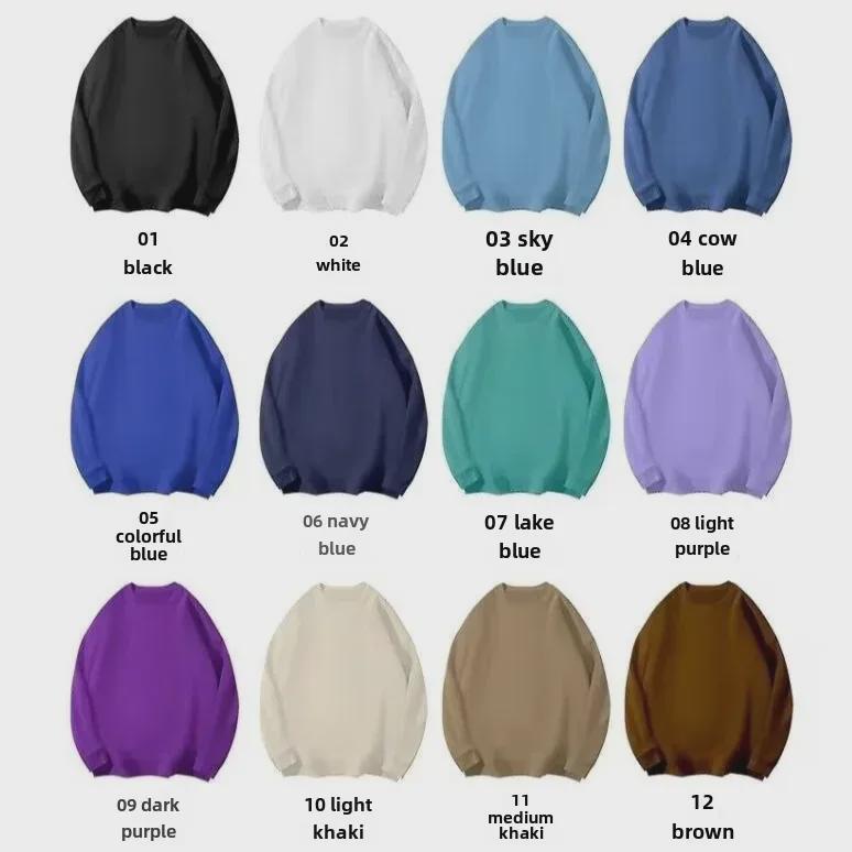 VantaGoods Effen ronde hals fluwelen trui voor heren - Trendy, losse pasvorm, Hong Kong-stijl, luie, casual winterbreisels XL