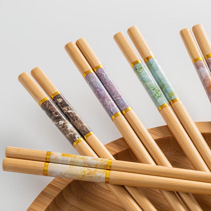 Dianne Natural Bamboo Chopsticks, 10 Pairs