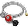 5Ft 0-30 Psi High Pressure Adjustable Propane Regulator With Pressure Gauge Stainless Steel Braided Hose