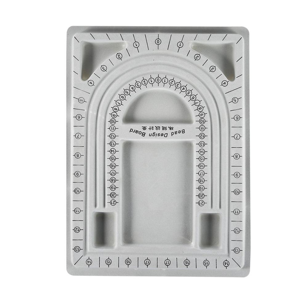 Gray Resin Bead Board 32x24CM Measurement Scale Design Tray Bead Stringing Tool Practical Tool Bead Design Board DIY Craft