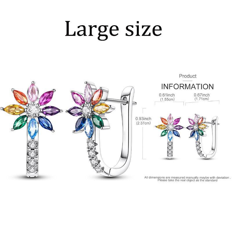 Hoop Earring Copper Original Earring For Woman Star Clover Zircon Pendientes Fine Jewelry