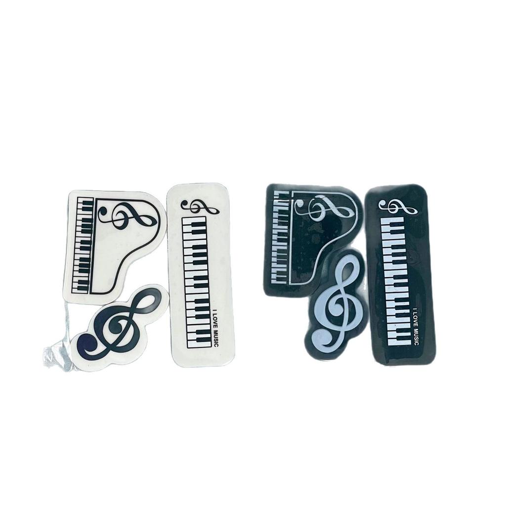 Elementary Music-Themed Stationery Set: Piano Notes Pencil Case, Eraser, Pencil, Ruler, Small Notebook