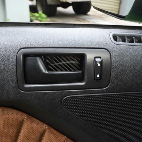 For Ford Mustang 2009-2013 ABS Carbon Fiber Interior Door Handle Bowl Cover Trim