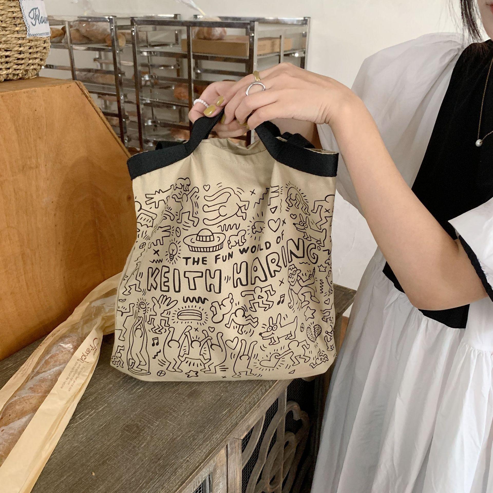 Женская сумка на одно плечо с персонализированной печатью для хранения холста OneSize — фото 14