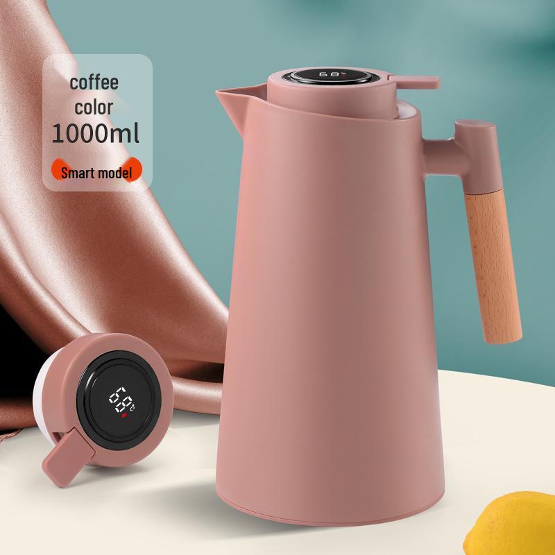 Smart Press-Type Insulated Kettle with Glass Liner - Large Capacity Household Thermos