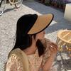 Women's Wide Brim Sun Protection Straw Hat with UV Face Cover for Outdoor Summer Activities
