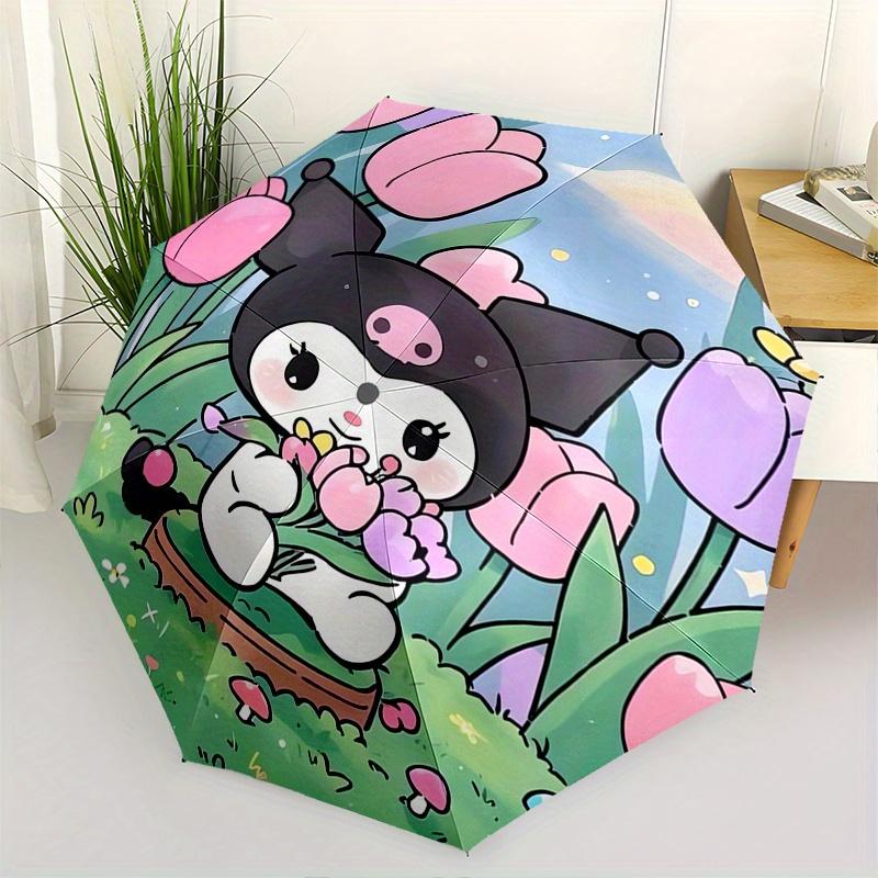 

Kuromi,Spring Garden Automatic Folding Umbrella-Simple 8-Rib Design, Bright Cartoon Pattern, Durable Iron Frame, Suitable For Travel, Outdoo