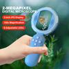 Handheld Microscope 4X with 2in Screen & 8 LED Lights Kids Magnifer Handheld Magnifier Christmas Birthday Gifts for Boys Girls