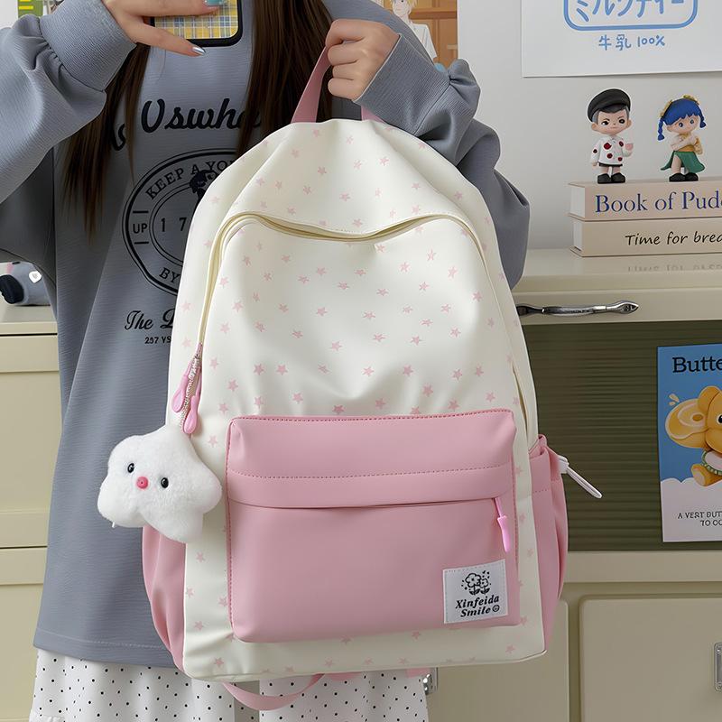 Schoolbag Japanese Simple Star Printing Student Schoolbag College Style Small Fresh Casual Light Large Capacity Backpack Tide