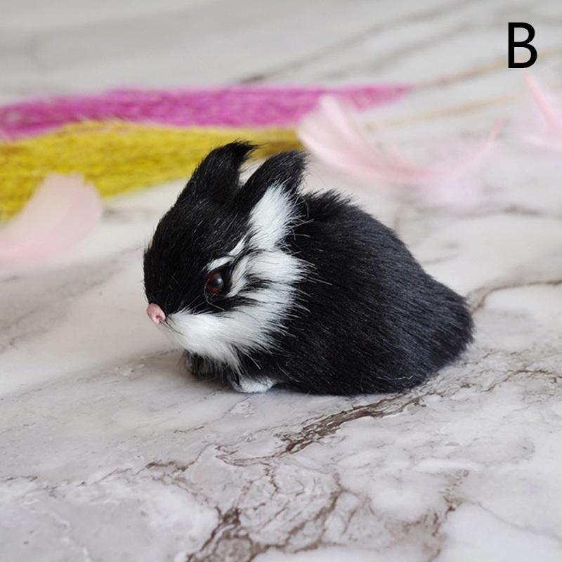 

Имитация кролика, украшение, пасхальный кролик, модель, мини-кукла, мех, сидящая на корточках, кролик, плюшевая игрушка, украшение для дома, детский подарок