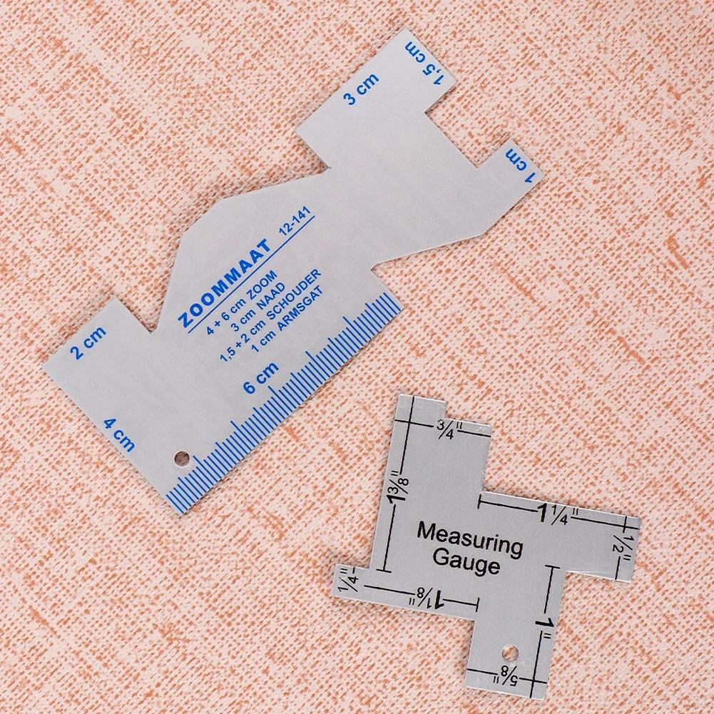 Precision Seam Measuring Gauge Fabric Marker Metal Quilting Tailor Ruler Template Sewing Ruler DIY Patchwork Craft Accessories