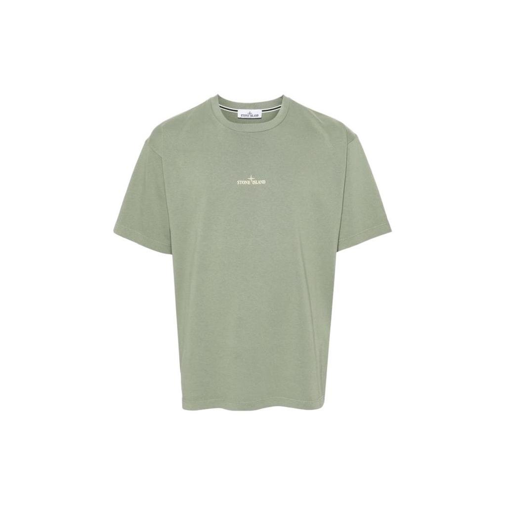 STONE ISLAND Ss24 Dirtyfit Back Logo Printed Crew Neck Short Sleeve T-Shirt Men T-Shirts Sage-Green 80152RCE6-V0055