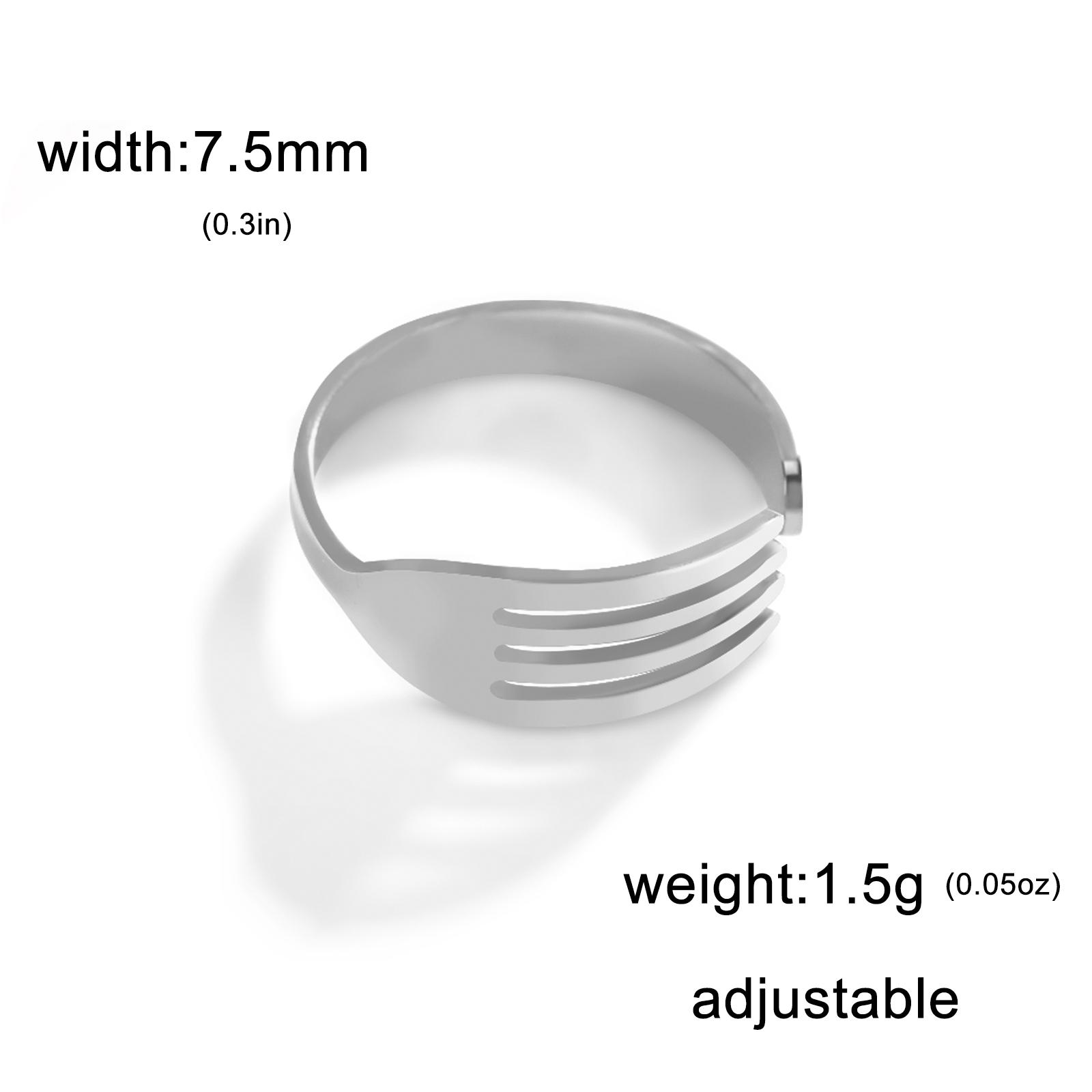 Skyrim Cool Punk Fork Shaped Ring Stainless Steel Adjustable Fork shaped Ring Unique Design Men s and Women s Fashion Jewelry resizable